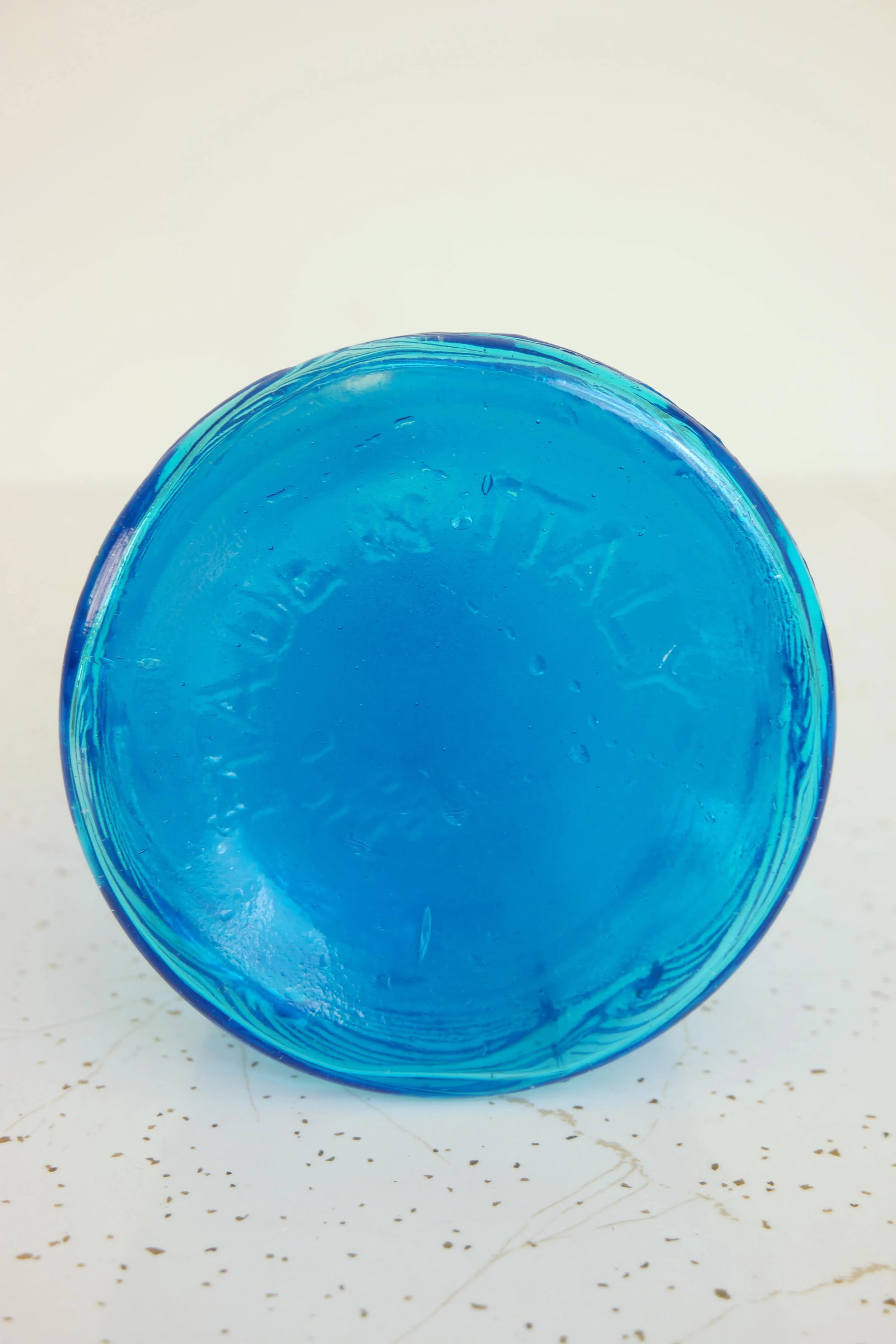 Vintage Italian Blue Glass Decorative Bottle - 5