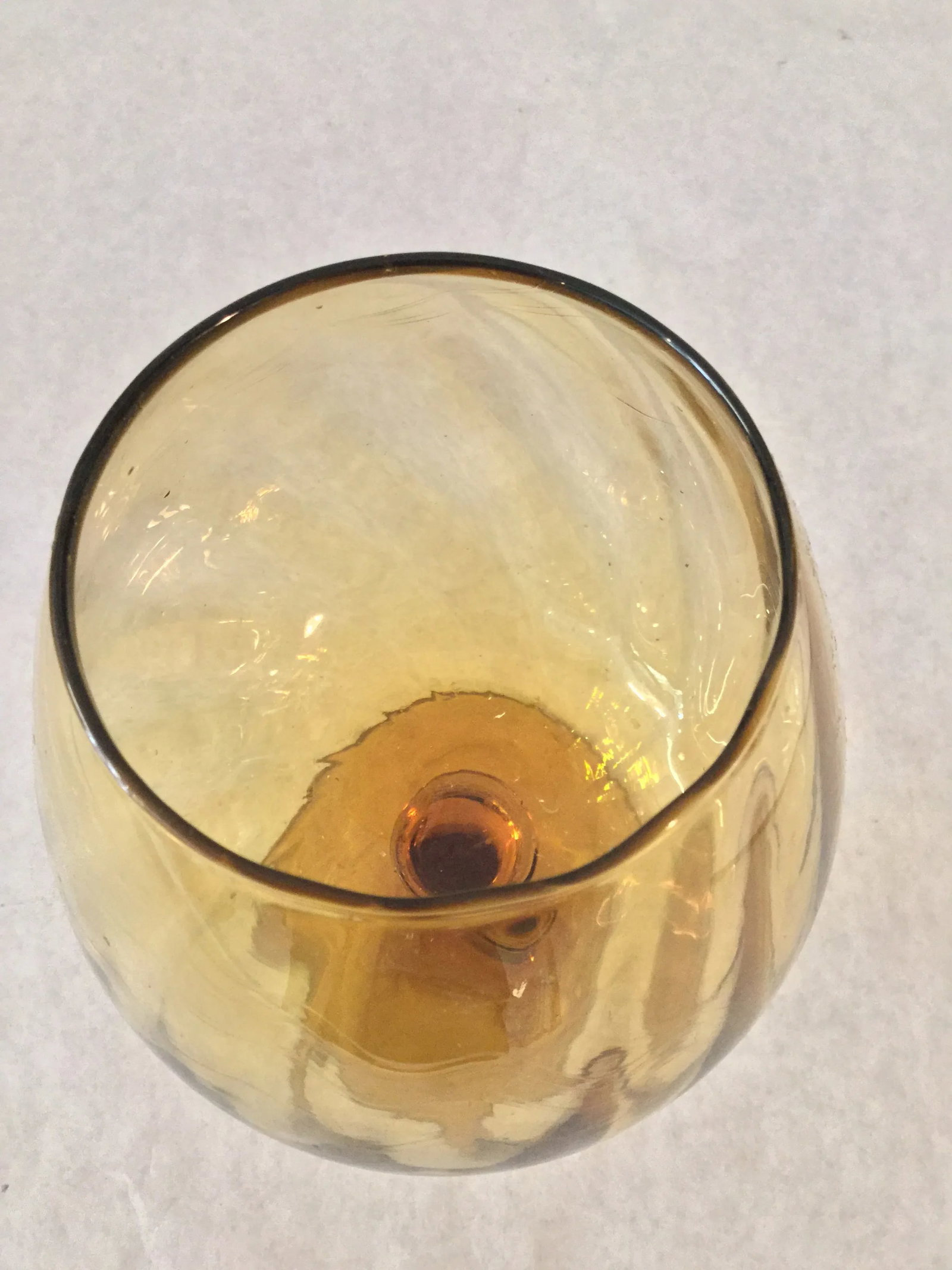 Large Mid Century Gold Empoli Snifter /Vase - 2