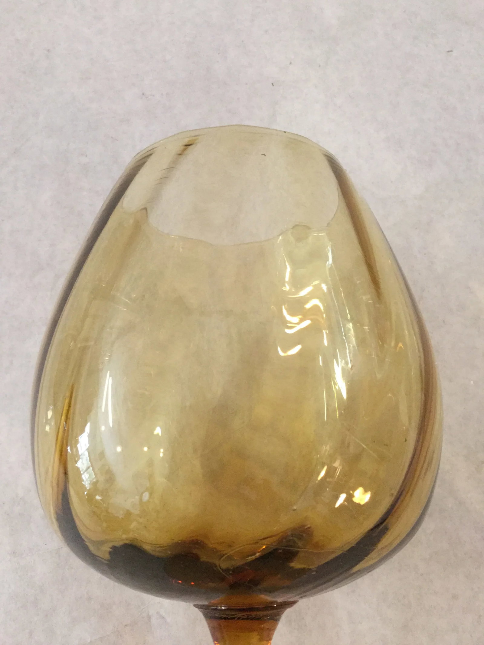Large Mid Century Gold Empoli Snifter /Vase - 3