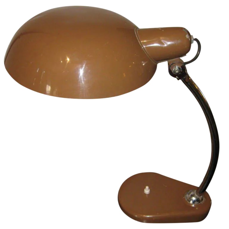 German Desk Lamp After Cristian Del: Desk lamp, adjustable neck and the base of the lamp. Condition: Alterations: Original Condition Unaltered Imperfections: Some Imperfections Condition Notes: vintage good Origin: Germany Creator:
