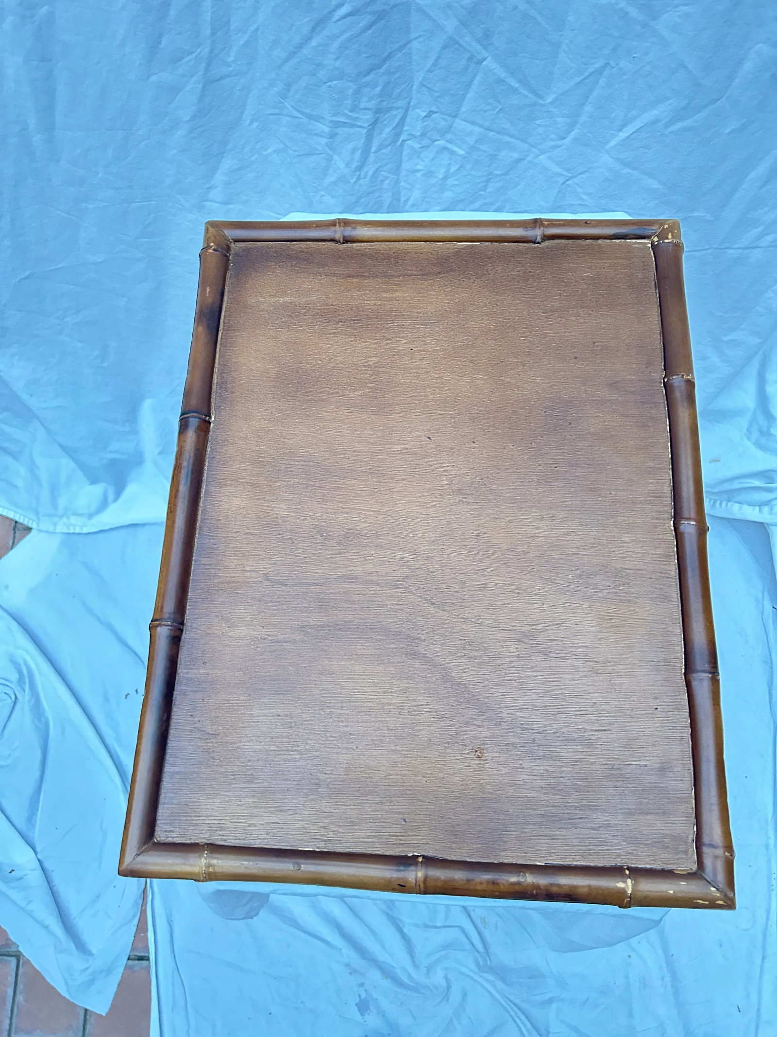 Vintage Palm Regency Faux Bamboo Tray With Painted Palm Leaves - 6