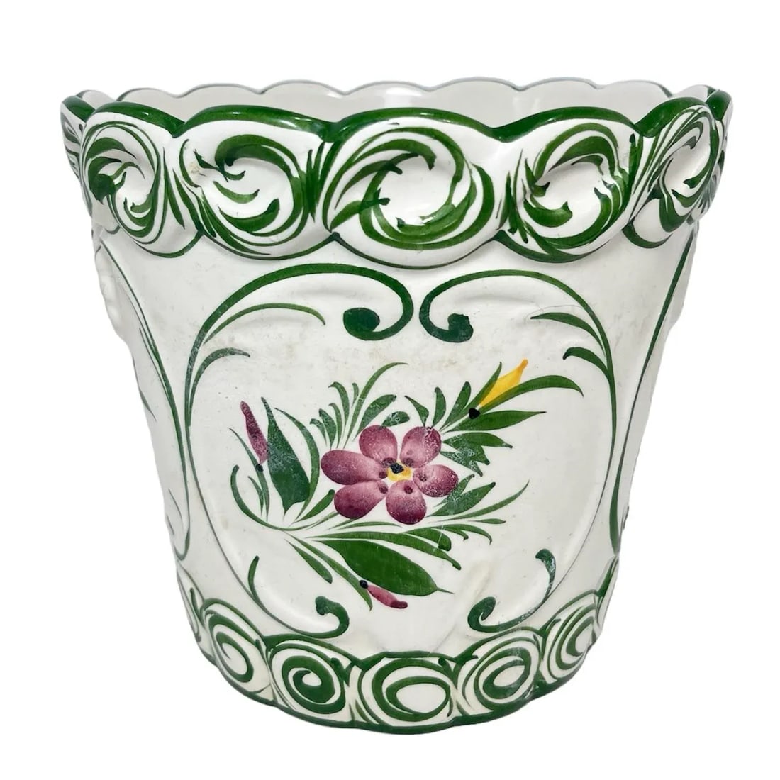 1970s European Hand-Painted Ceramic Planter - 3