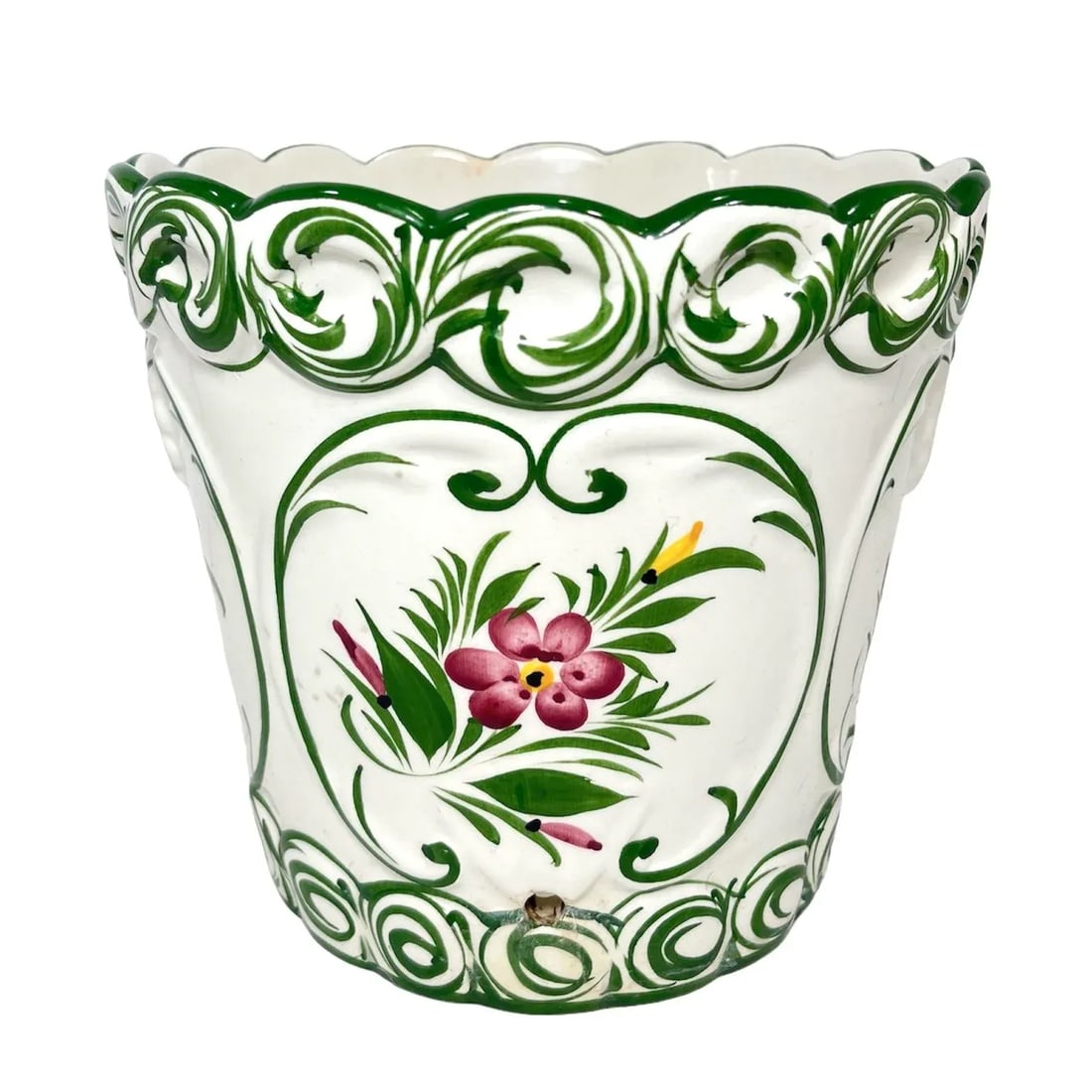 1970s European Hand-Painted Ceramic Planter - 4