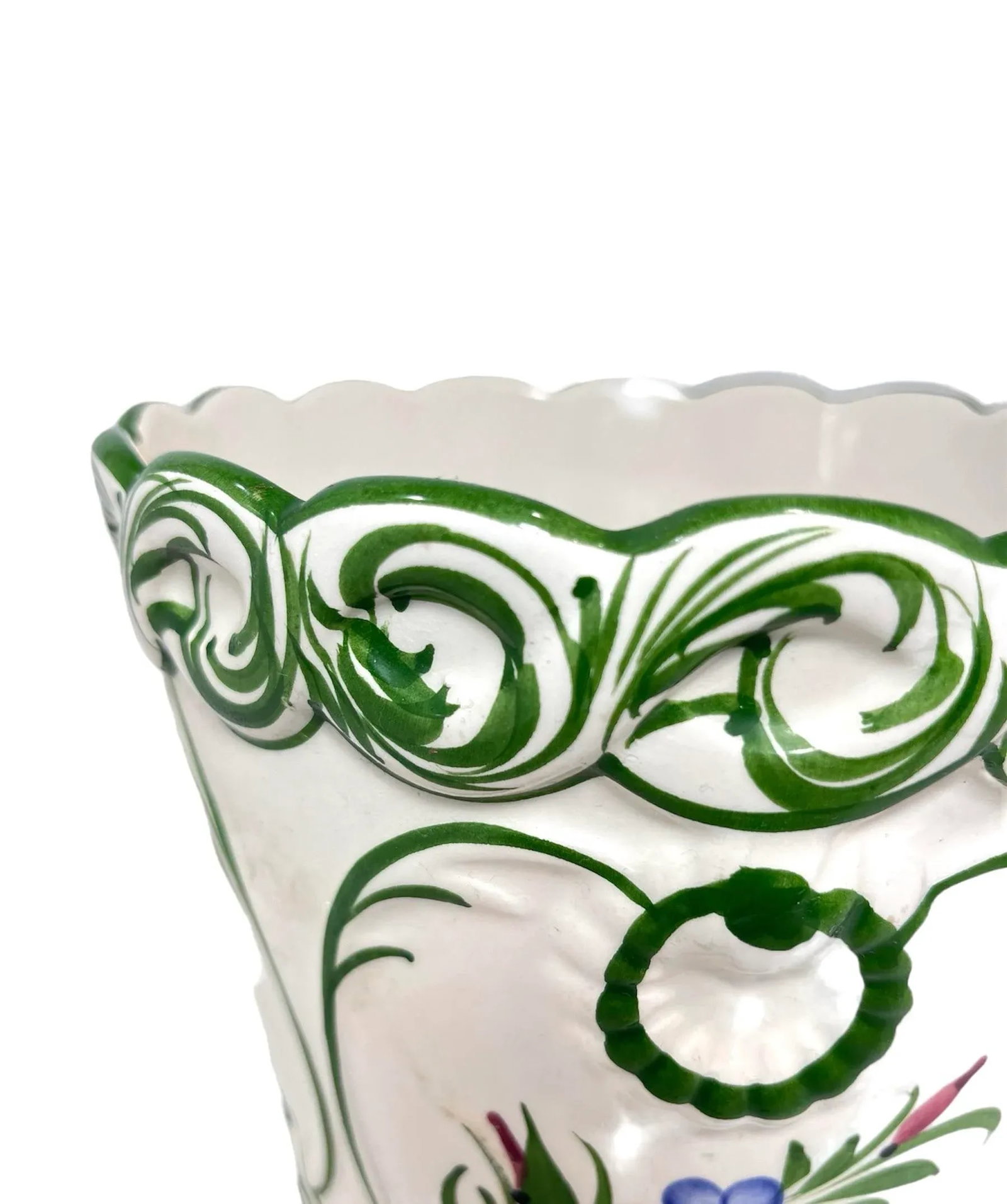 1970s European Hand-Painted Ceramic Planter - 7