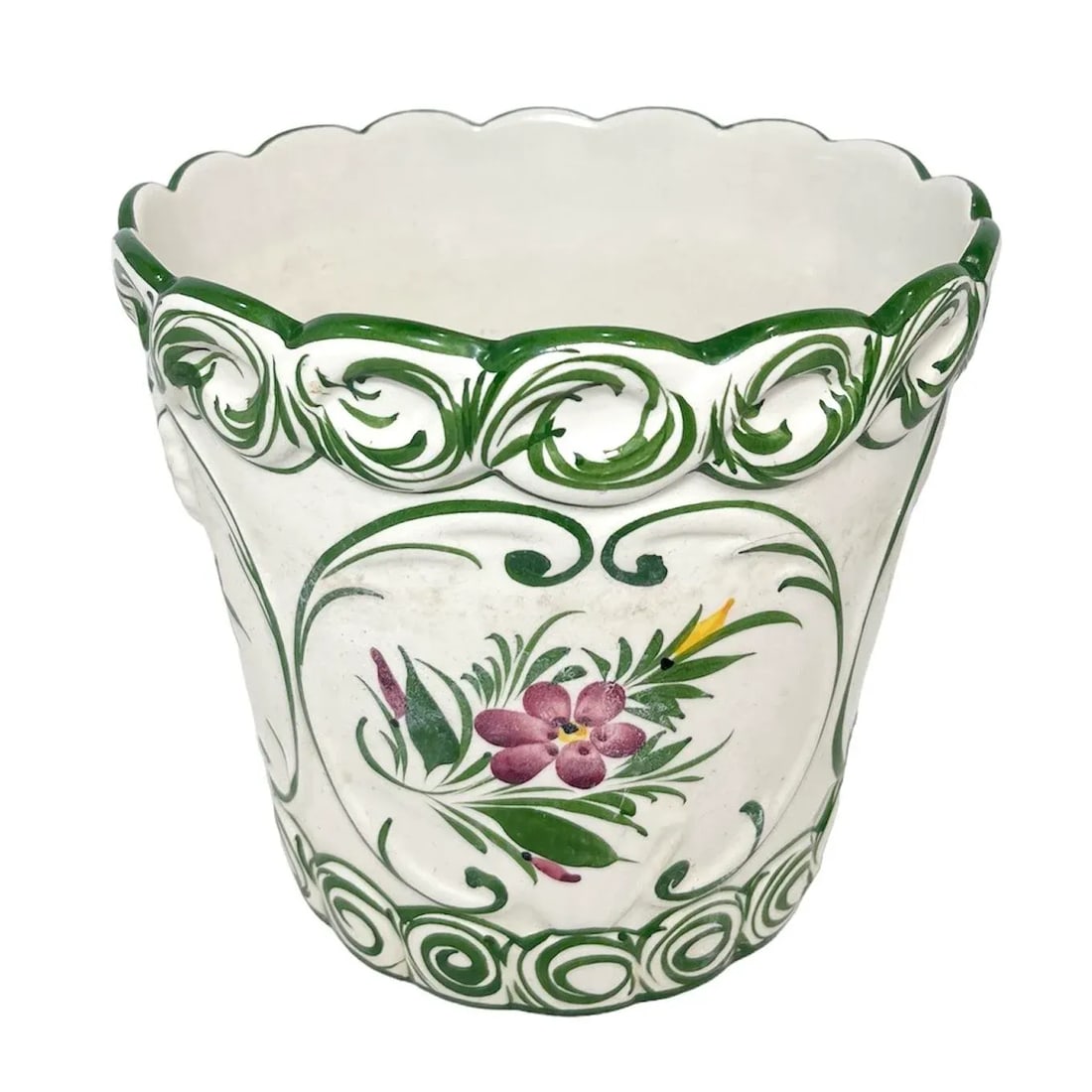 1970s European Hand-Painted Ceramic Planter - 8