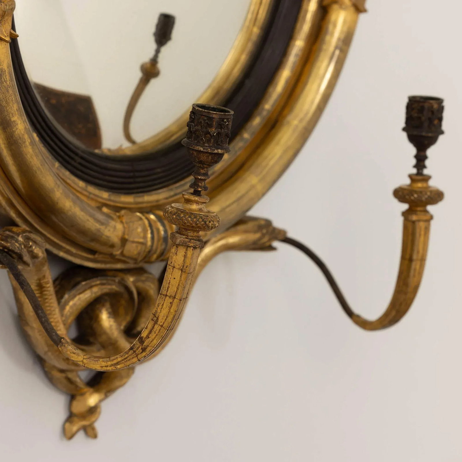 19th Century English Regency Convex Mirror in Original Giltwood - 11