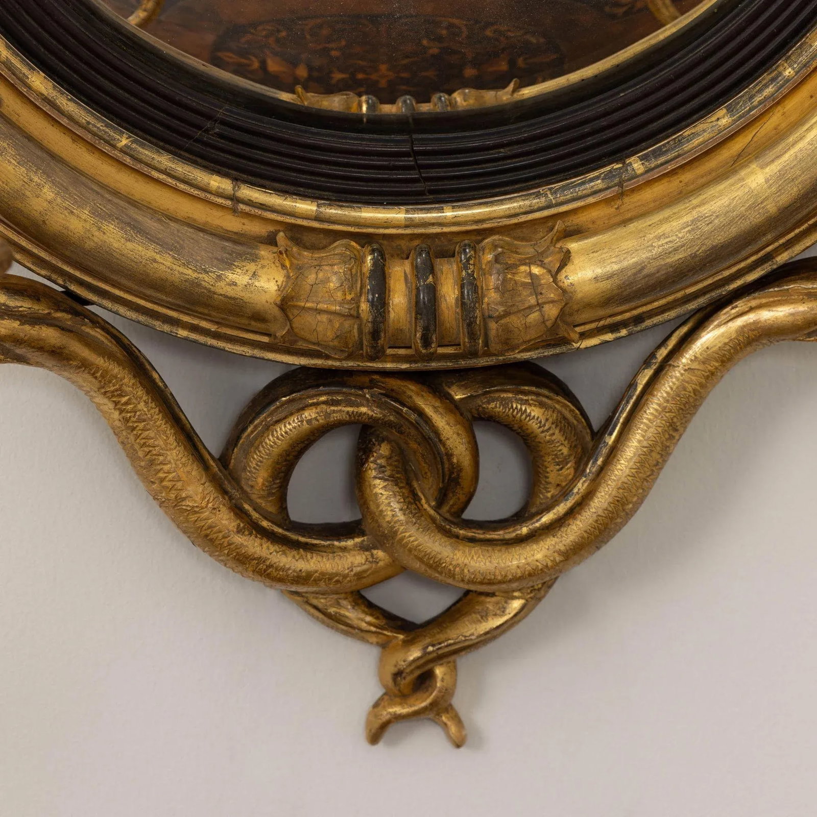 19th Century English Regency Convex Mirror in Original Giltwood - 5