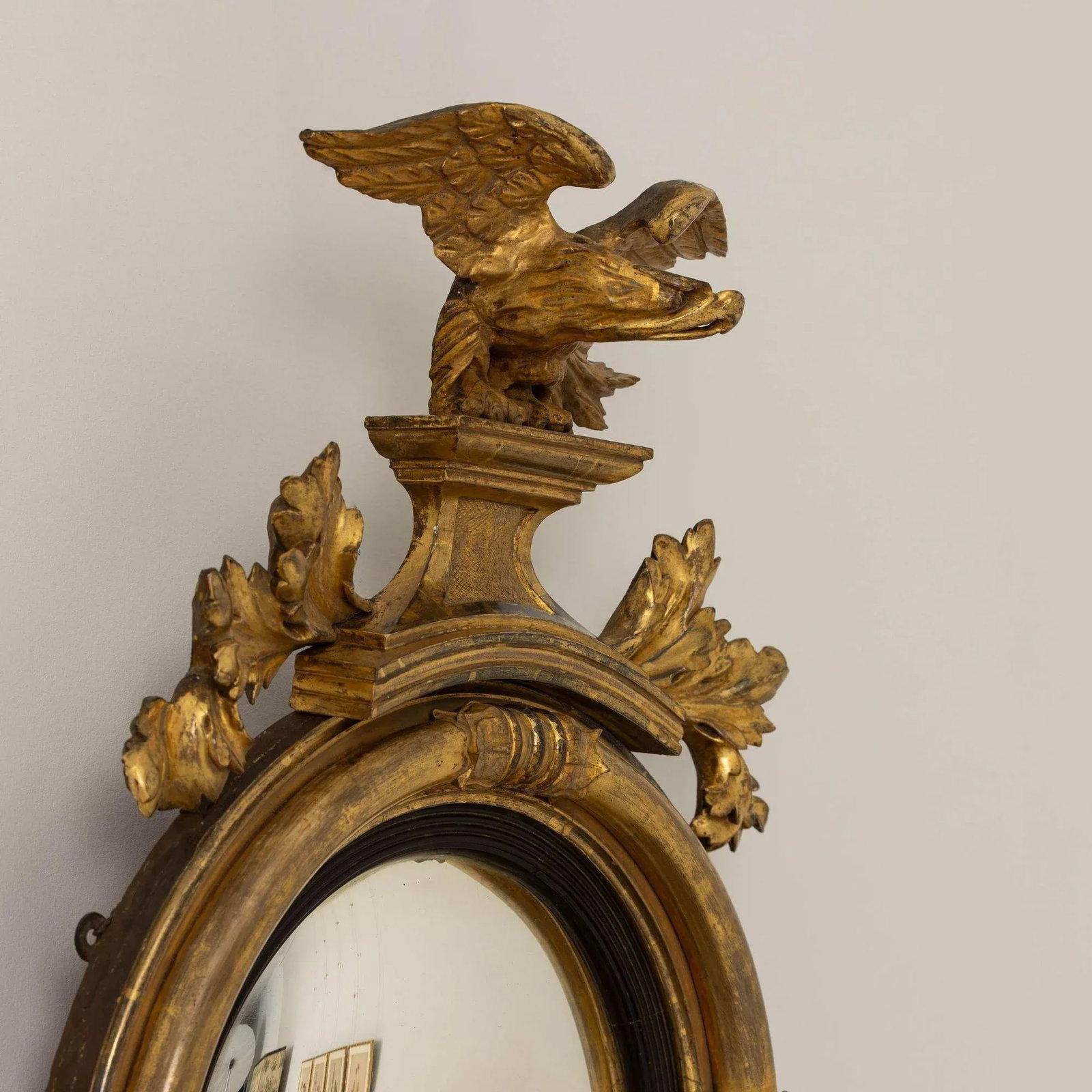 19th Century English Regency Convex Mirror in Original Giltwood - 8