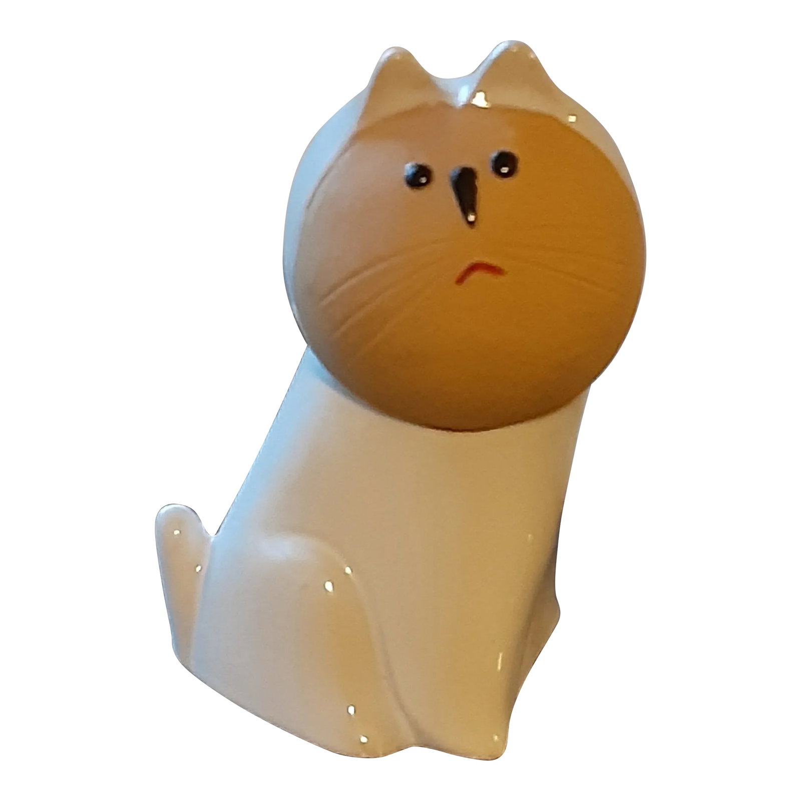 1964 Mid-Century Modern Marked Takashimaya Japenese Cat Chopstick/Pen/Pencil Holder: Purchased by seller at famous Takashiyama on 5th Ave.in 1964 when visiting NYC for the World's Fair. Stayed at my Nanny's row house where my mother grew up on Murdoch Ave. in Queens Village. Been stor