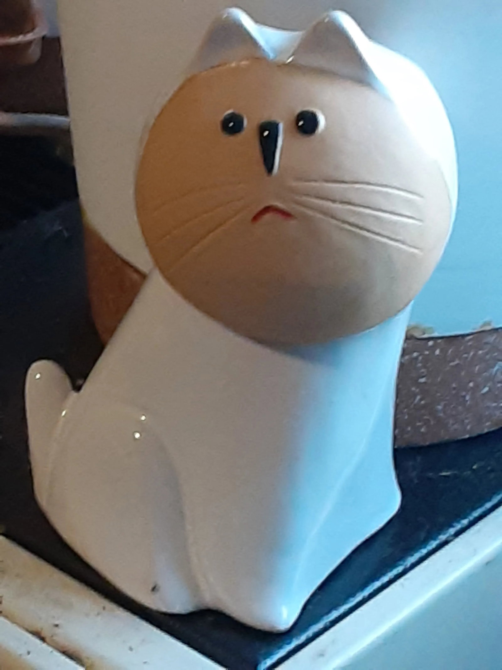 1964 Mid-Century Modern Marked Takashimaya Japenese Cat Chopstick/Pen/Pencil Holder - 3