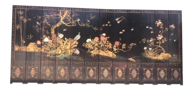 1900's Chinese 12 Panel Coromandel Screen: 12 Panel 1900's Chinese Coromandel Screen, as seen in picture, both sides have beautiful scenery. Condition: Alterations: Original Condition Unaltered Imperfections: Some Imperfections Condition