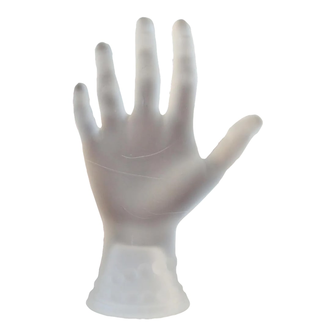 Vintage Decorative Frosted Glass Hand: Vintage decorative frosted glass hand. No makers mark. Minor age wear. No chips. The images make the hand appear to have a slight yellowing tint. This is not accurate. There is no yellowing. Condition
