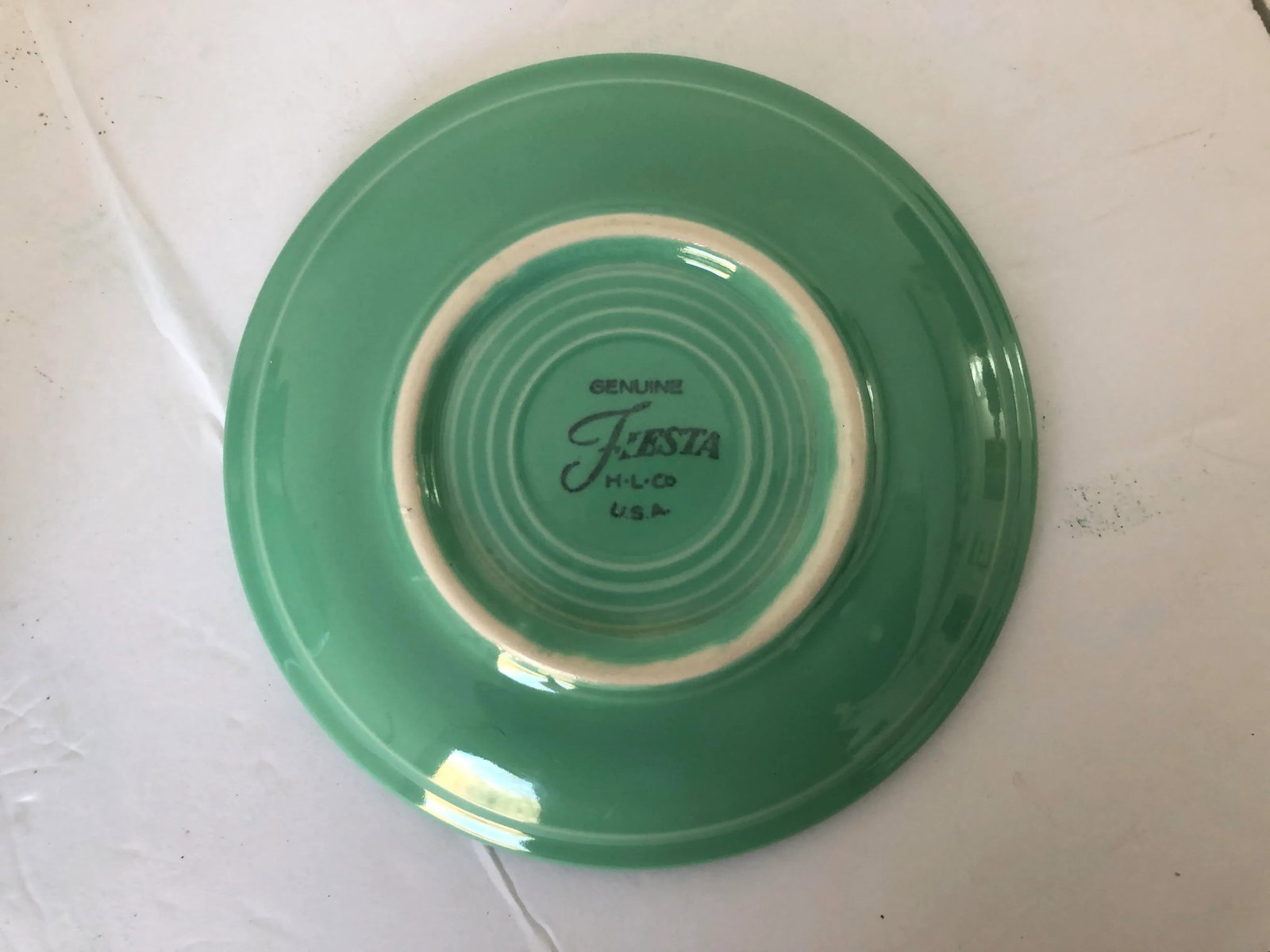 Fiesta Ware Green Coffee Cups & Saucers - a Pair - 3