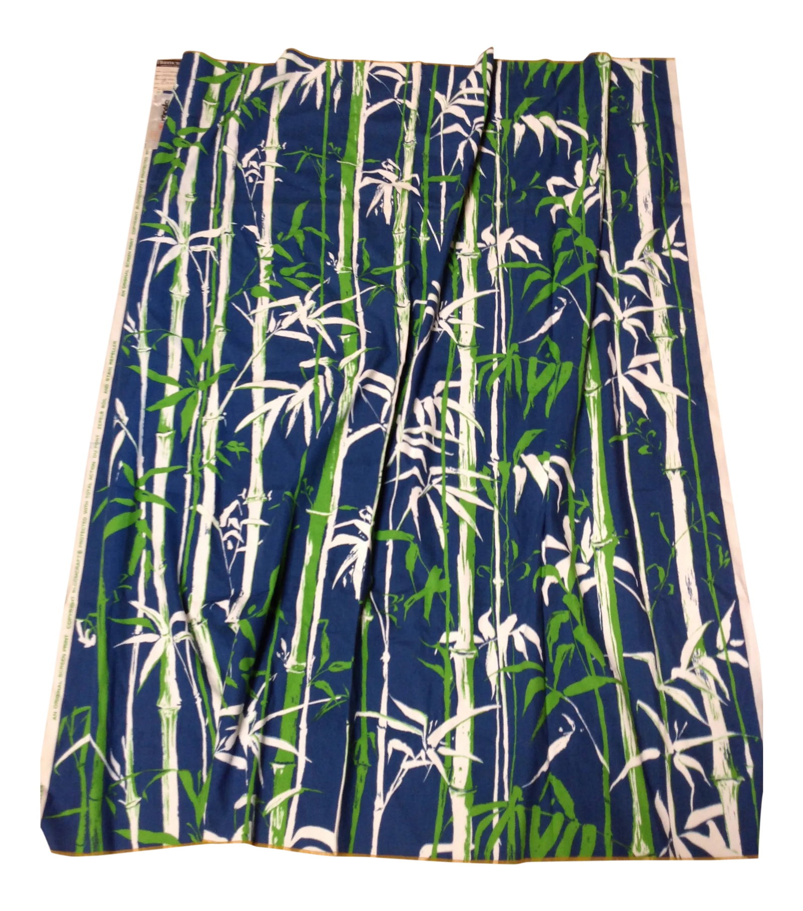 Boho Chic Fabric by Bloomcraft: Vintage mid century modern faberic by Bloomcraft called bamboo grove. Width 53.5 x 49 H Condition: Alterations: Original Condition Unaltered Imperfections: Some Imperfections Condition Notes: Vintage