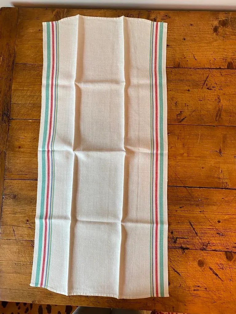 Vintage Linen Multi-Color Striped Tea Towels- Set of 4 - 3