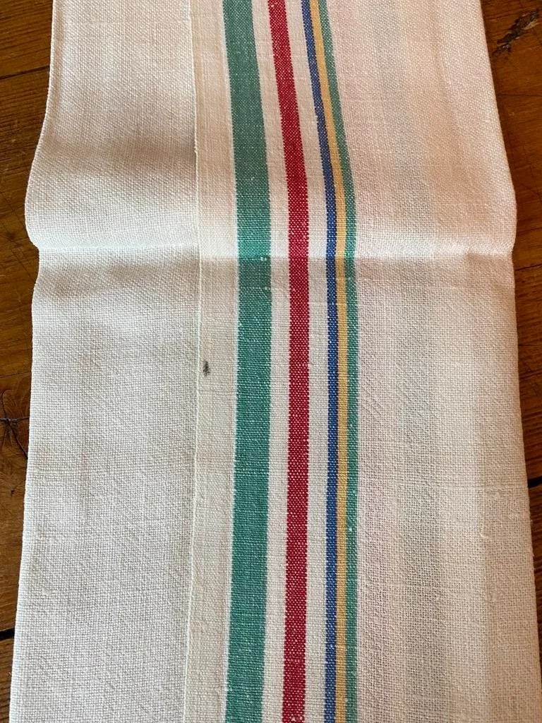 Vintage Linen Multi-Color Striped Tea Towels- Set of 4 - 5