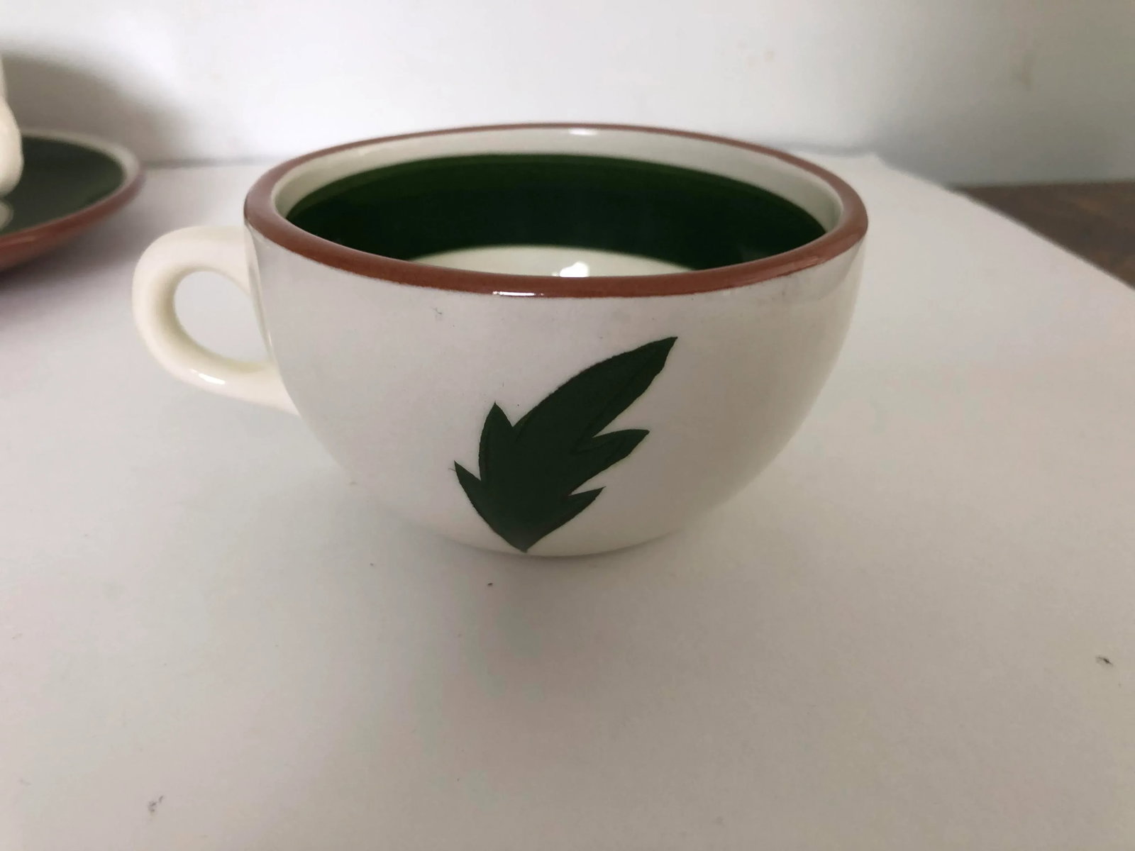 Midcentury Stangl Pottery "Thistle" Teacups & Saucers - Service for 4 - 4