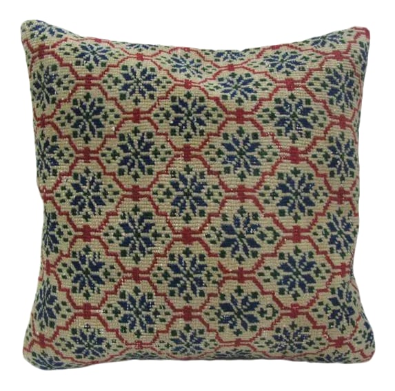 Turkish Kilim Rust & Beige Handmade Pillow: This is a pillow cover made from a vintage kilim rug. The piece was properly washed and ready to use. Pillow inserts not included. Condition: Alterations: Original Condition Unaltered Imperfections: