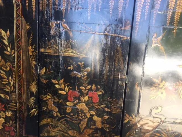 Late 19th Century Chirnoisezie 6 Panels Folding Screen - 4