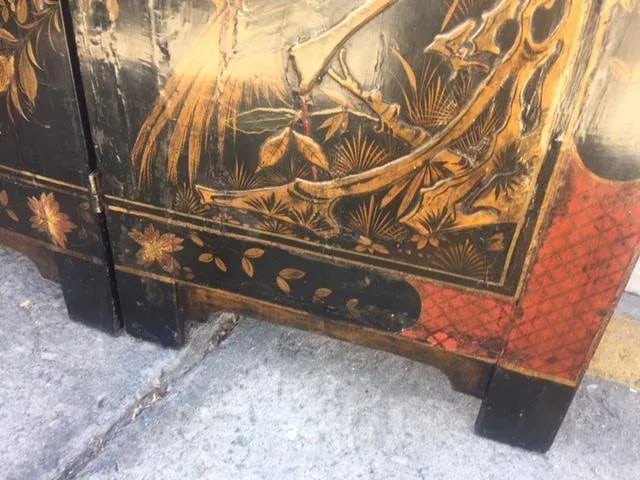 Late 19th Century Chirnoisezie 6 Panels Folding Screen - 8