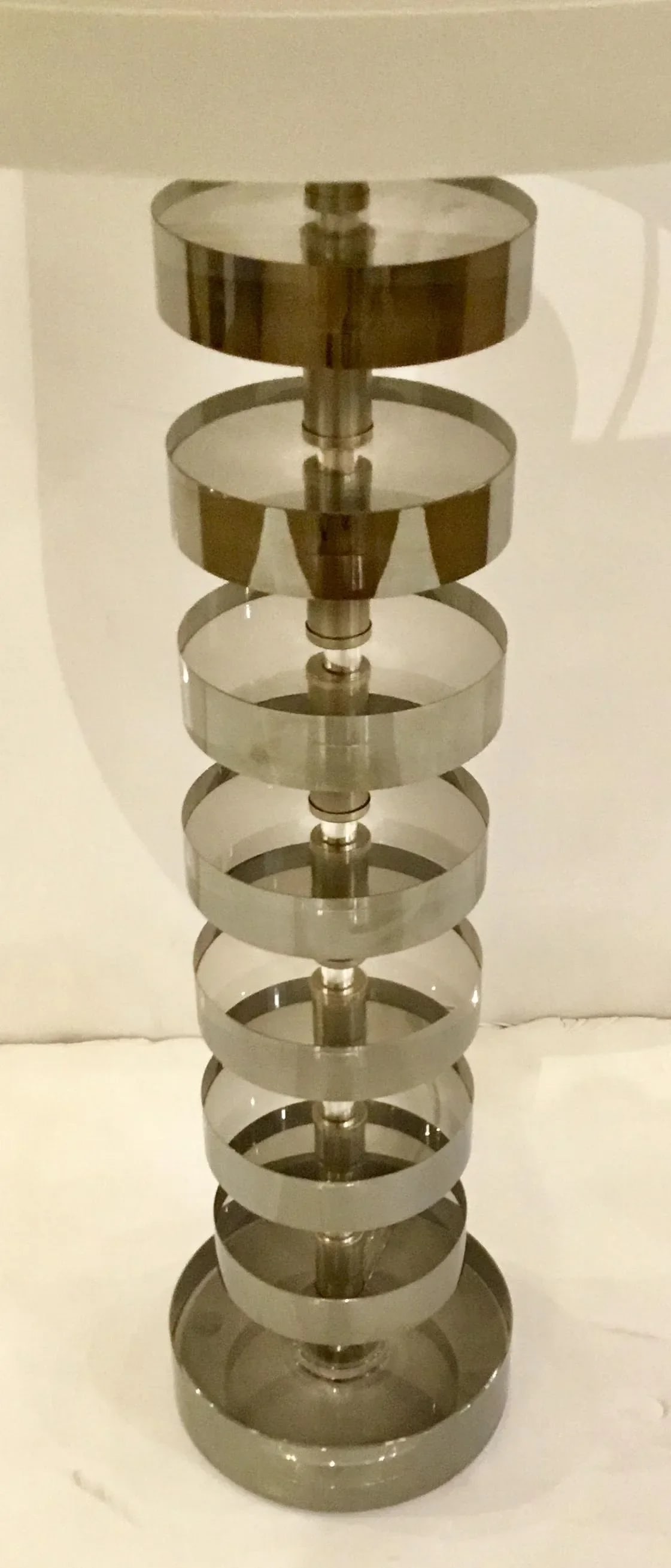 Contemporary Smoked Acrylic Disks Arteriors Foley Table Lamp - 2