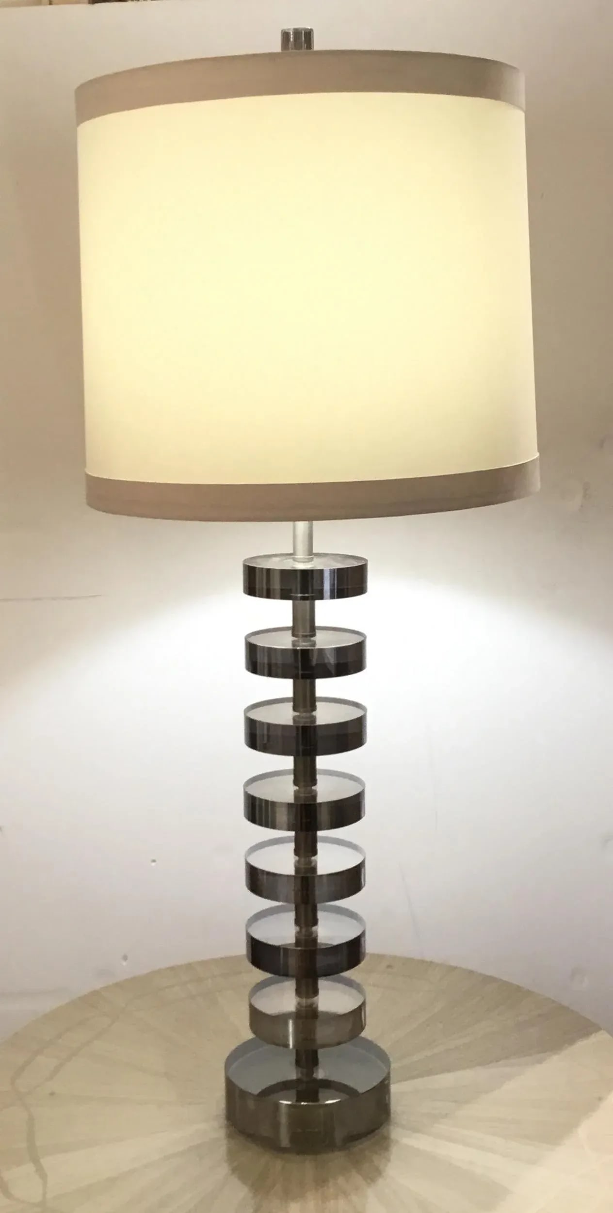 Contemporary Smoked Acrylic Disks Arteriors Foley Table Lamp - 5