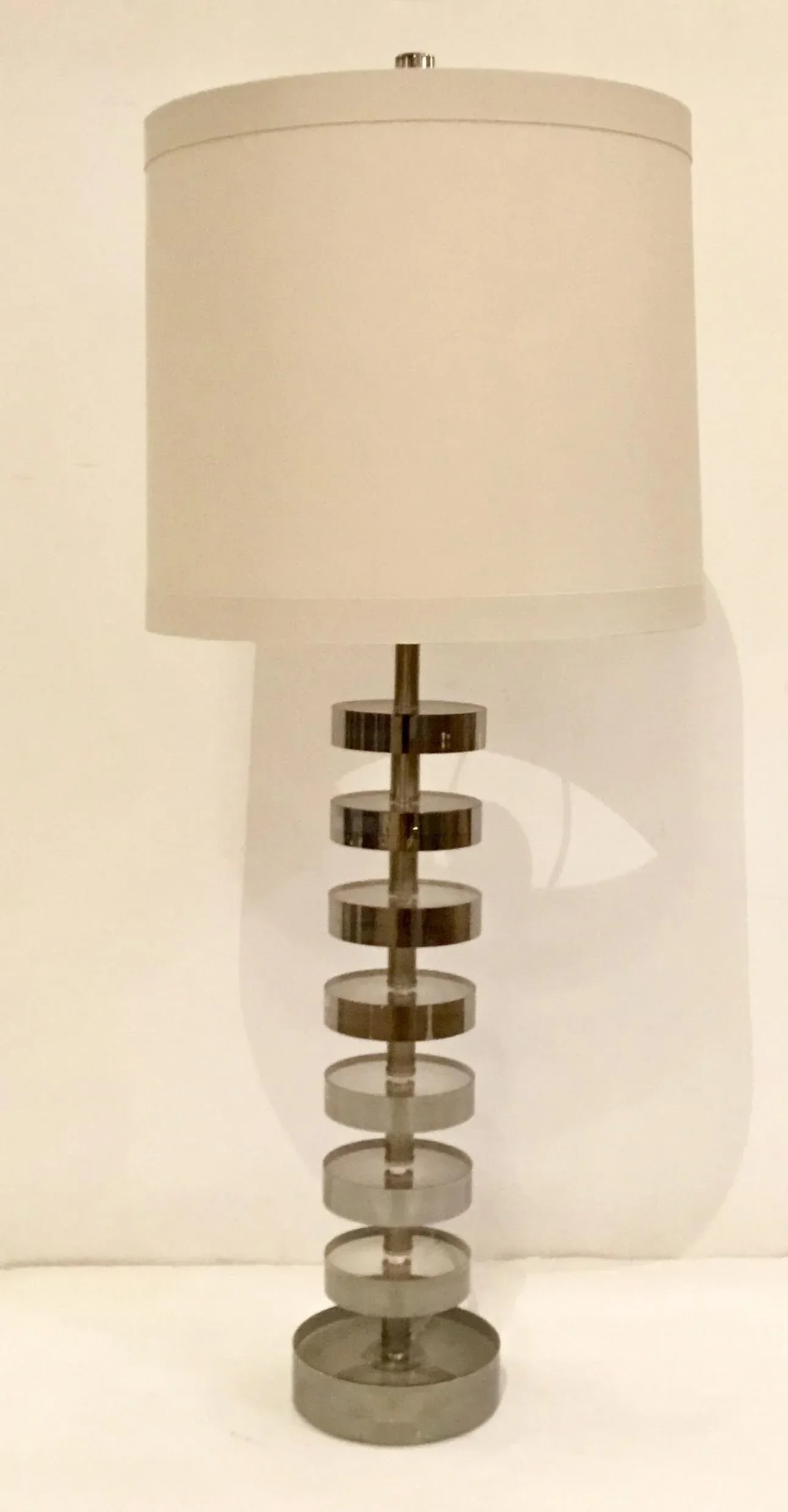 Contemporary Smoked Acrylic Disks Arteriors Foley Table Lamp - 6