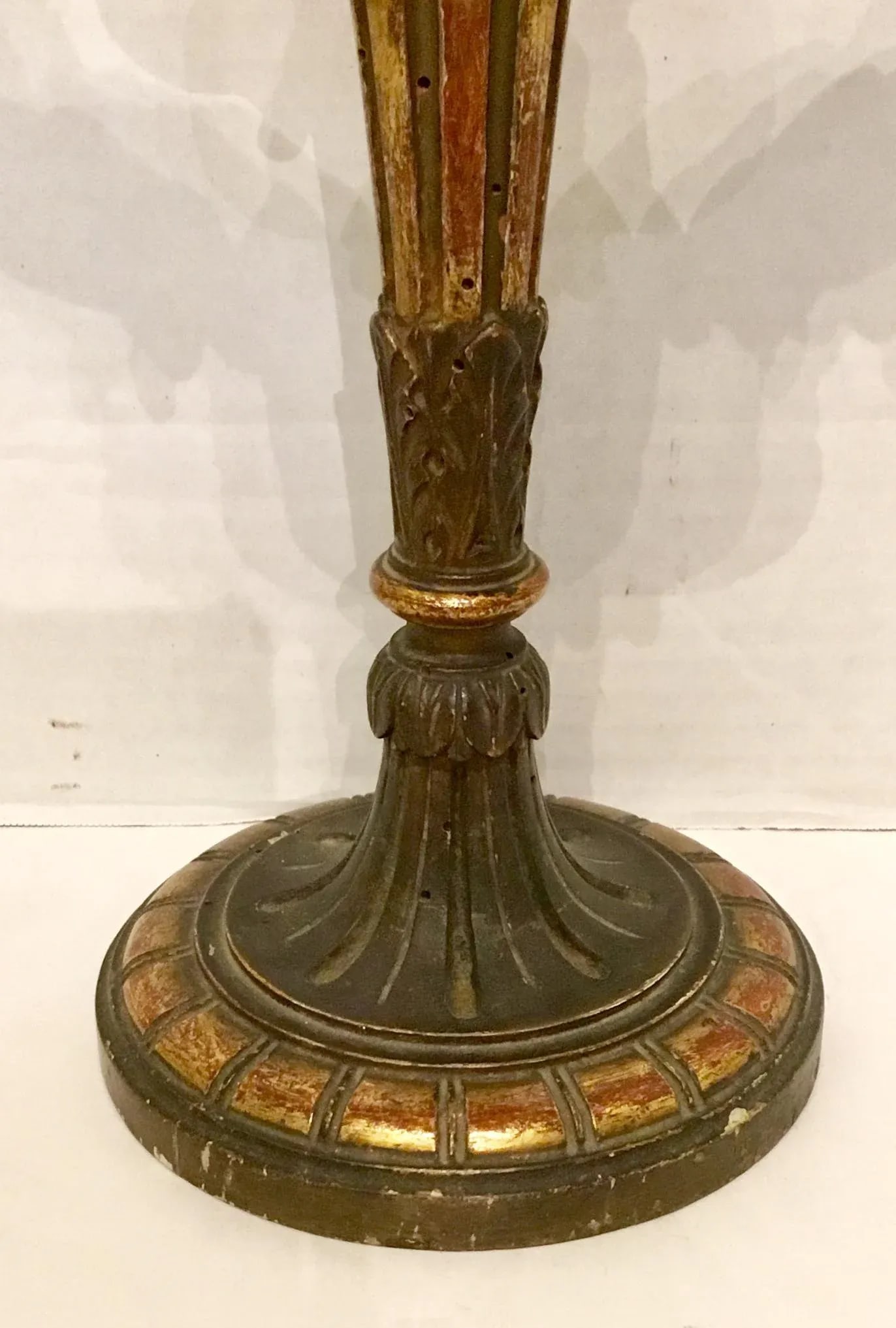 Vintage Italian Two Arm Carved Gold Gilt Candelabra Table Lamps - a Pair - 3