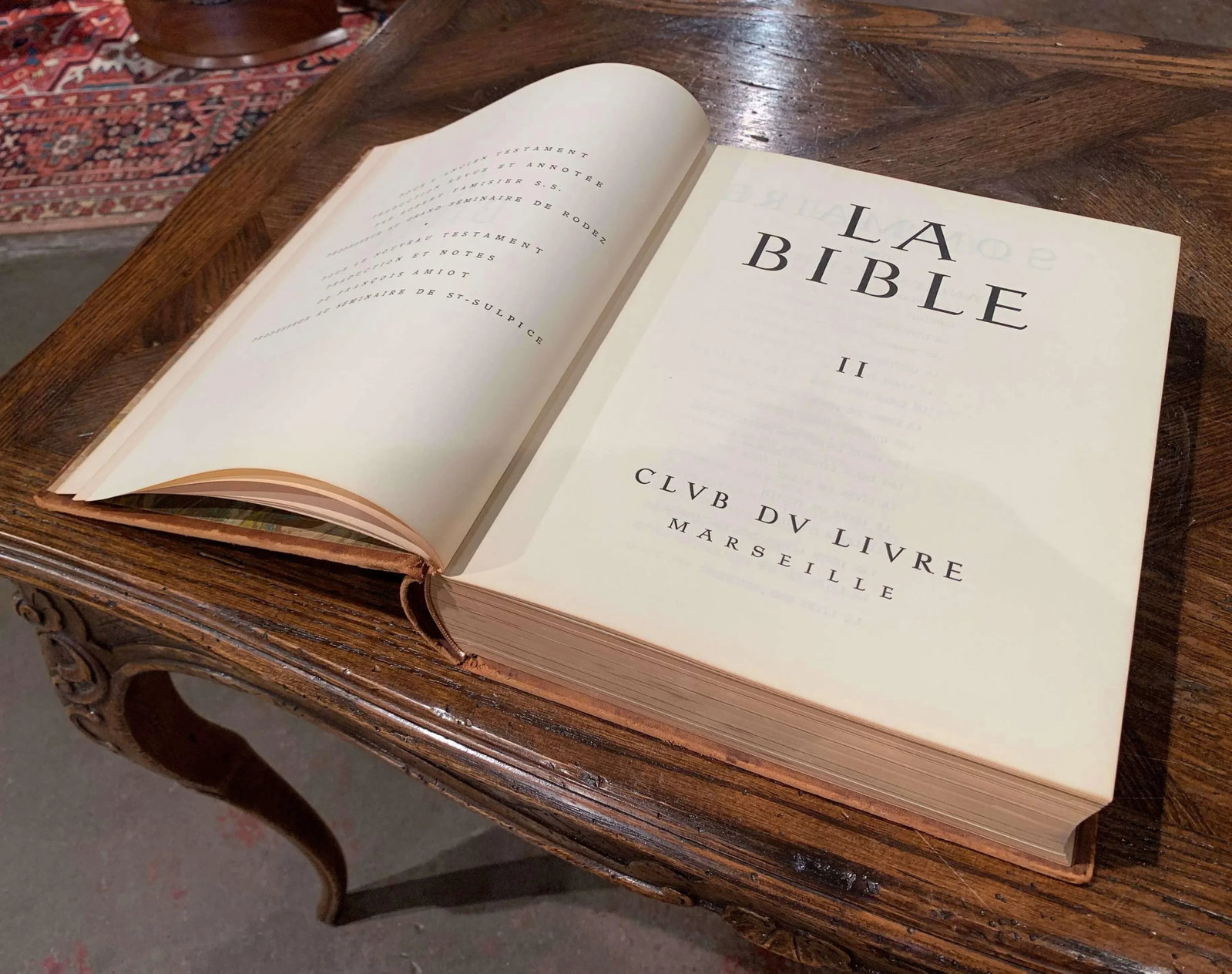 Mid-Century French Two-Volume Leather Bound Bible Set, Marseille 1953 - 10