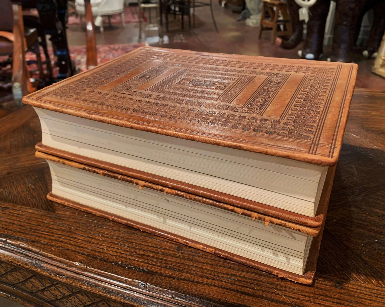 Mid-Century French Two-Volume Leather Bound Bible Set, Marseille 1953 - 12