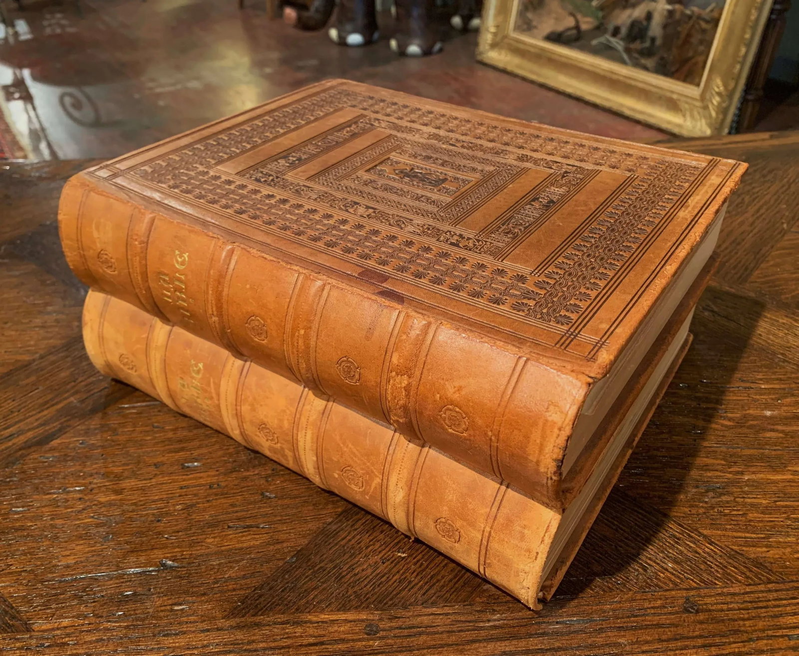 Mid-Century French Two-Volume Leather Bound Bible Set, Marseille 1953 - 3