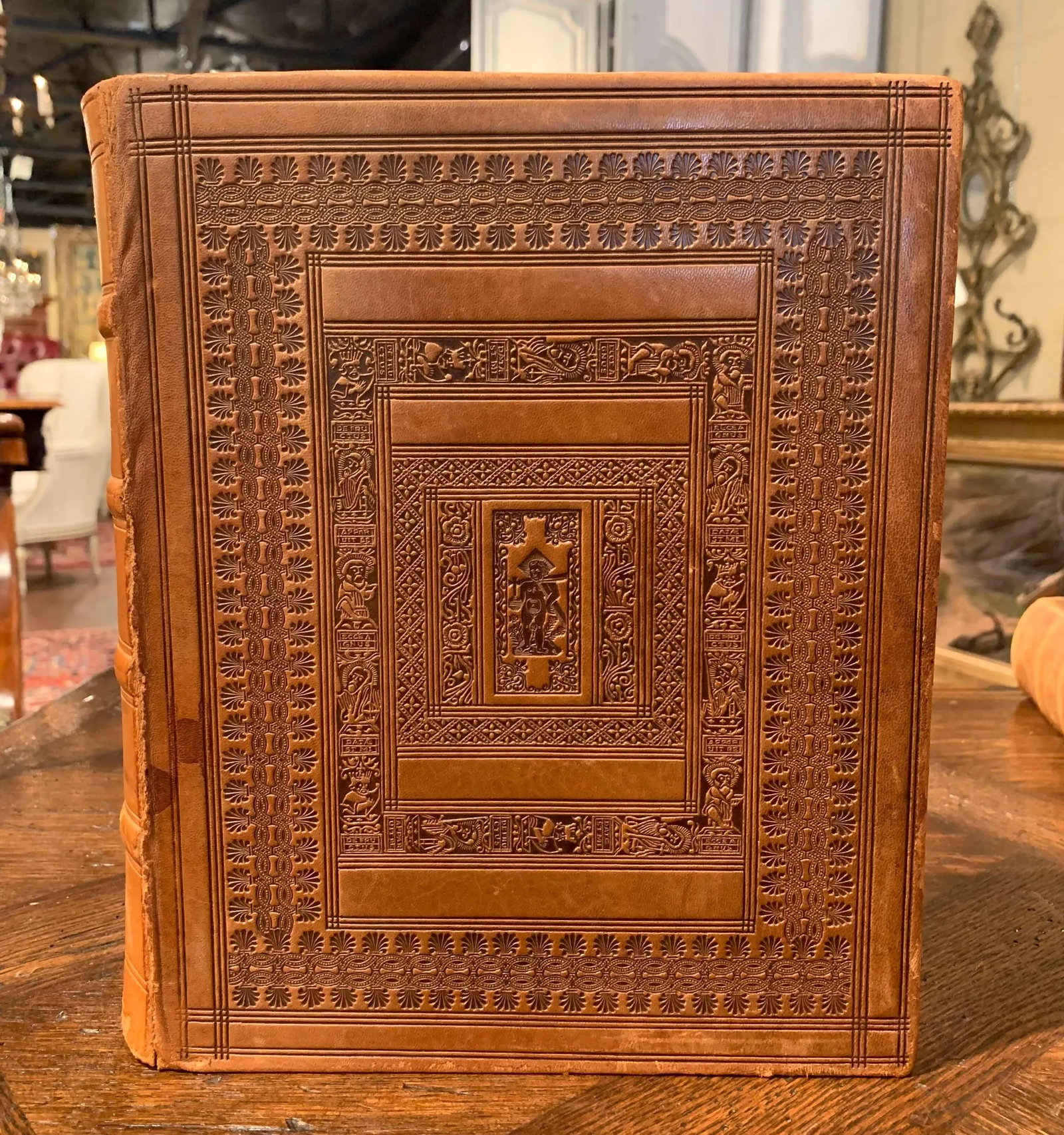 Mid-Century French Two-Volume Leather Bound Bible Set, Marseille 1953 - 4