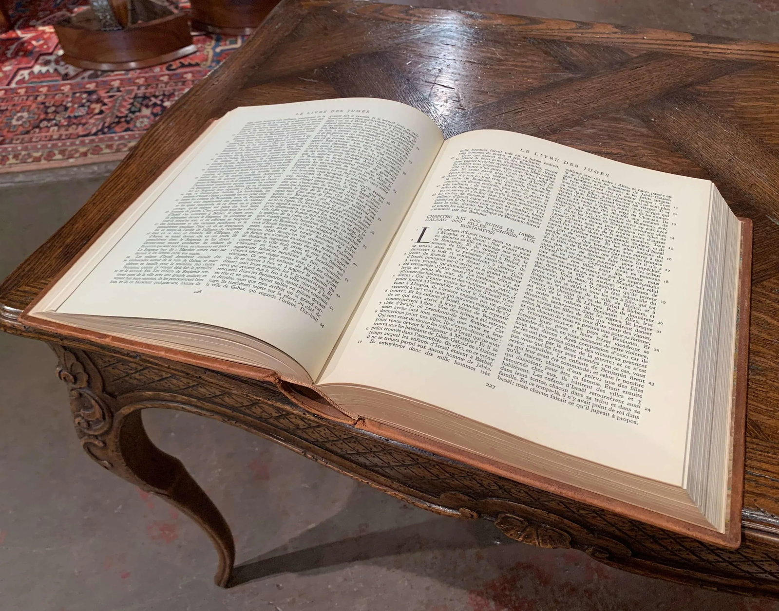 Mid-Century French Two-Volume Leather Bound Bible Set, Marseille 1953 - 9