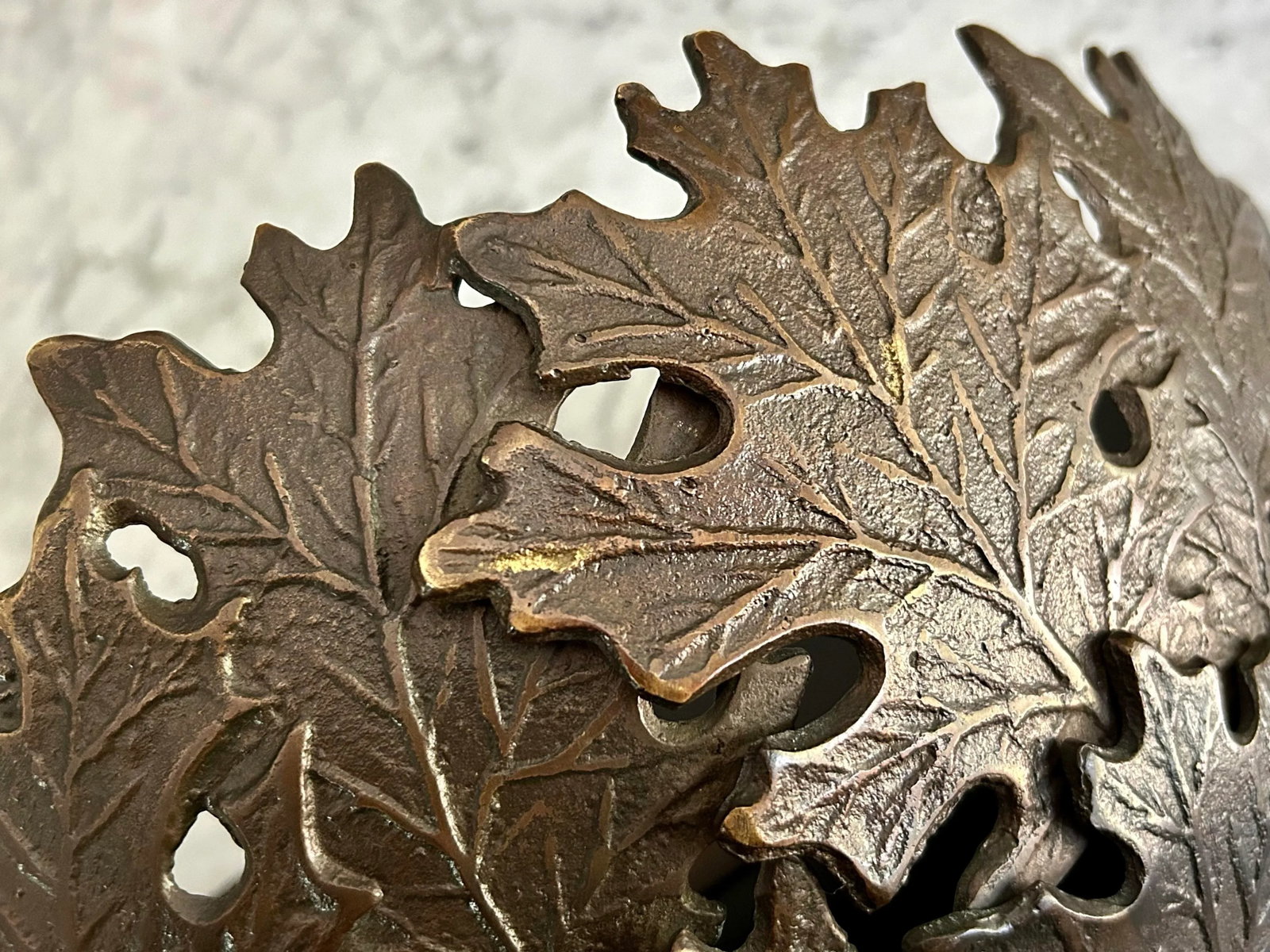 Bronze Oak Leaf Sconce - 2