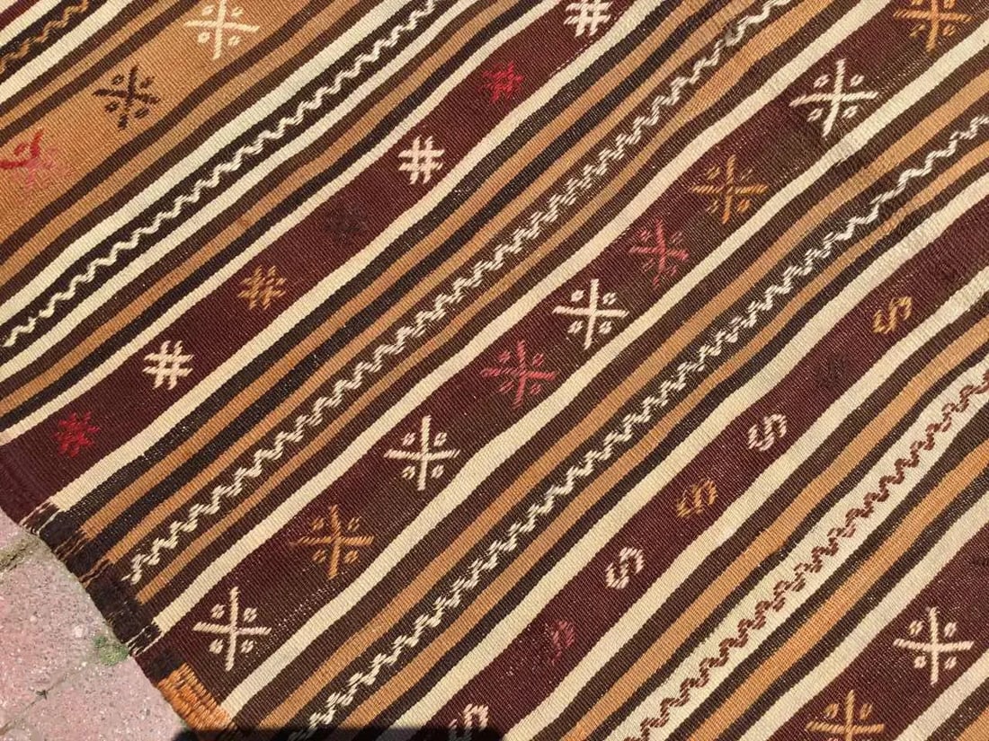 1960s Earth Toned Kilim Rug - 55" X 77" - 7