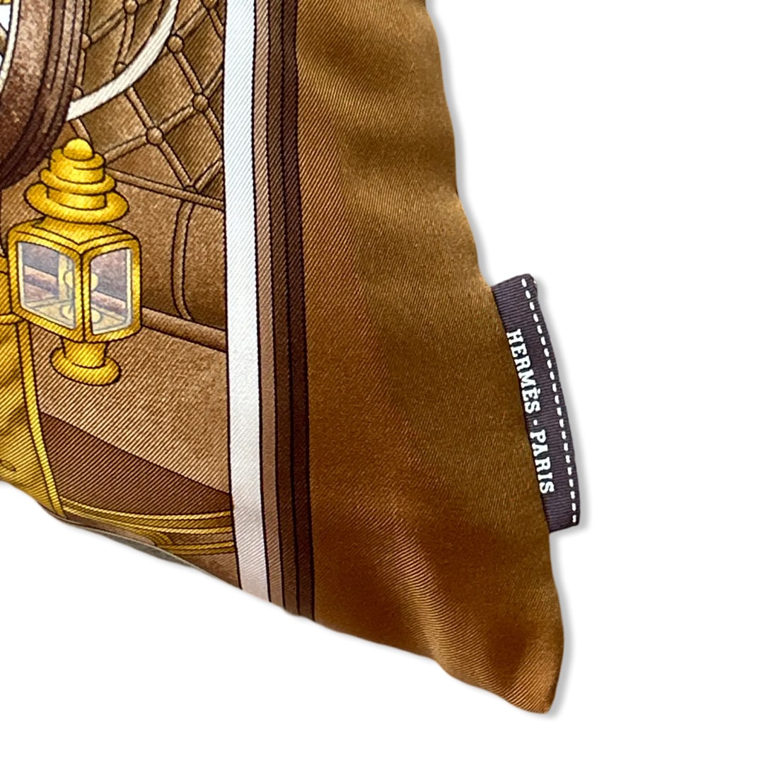 Hermes Automobile Vintage Silk Scarf Lumbar Pillow - 3
