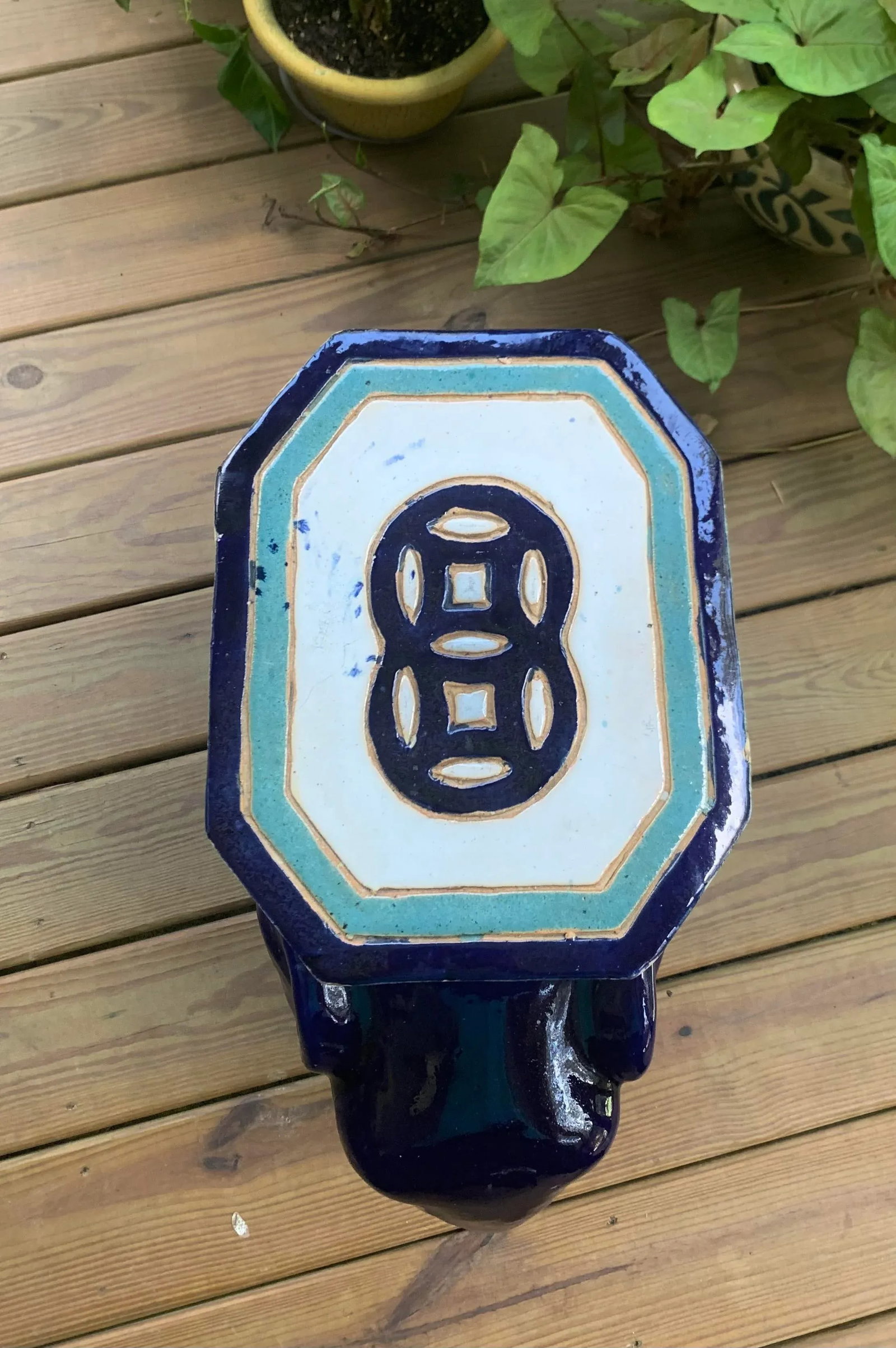 Antique Chinoiserie Elephant Garden Stool Side Table - 2