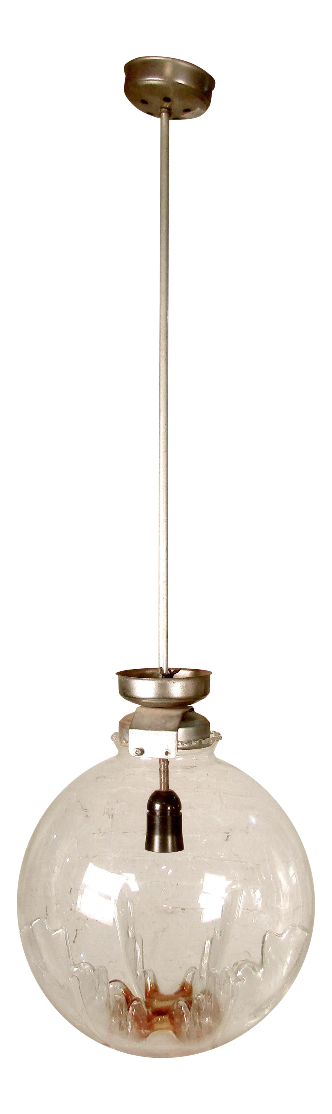 1960s Mid-Century Modern Italian Pendant: Vintage modern stylish globe pendant, this light fixtures would make a great addition to any home or office. Dimensions: H 38 in. x W 12 in. x D 12 in. Condition: age appropriate wear to frame Conditi
