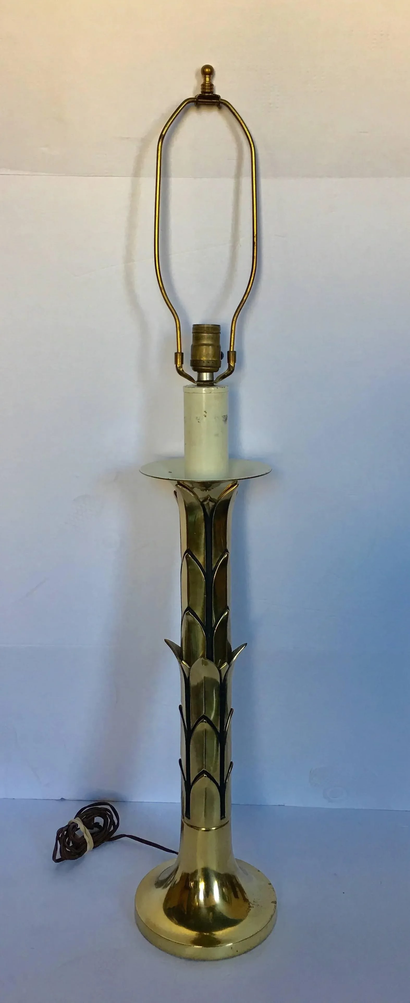 Hollywood Regency Style Brass Palm Tree Table Lamp - 4