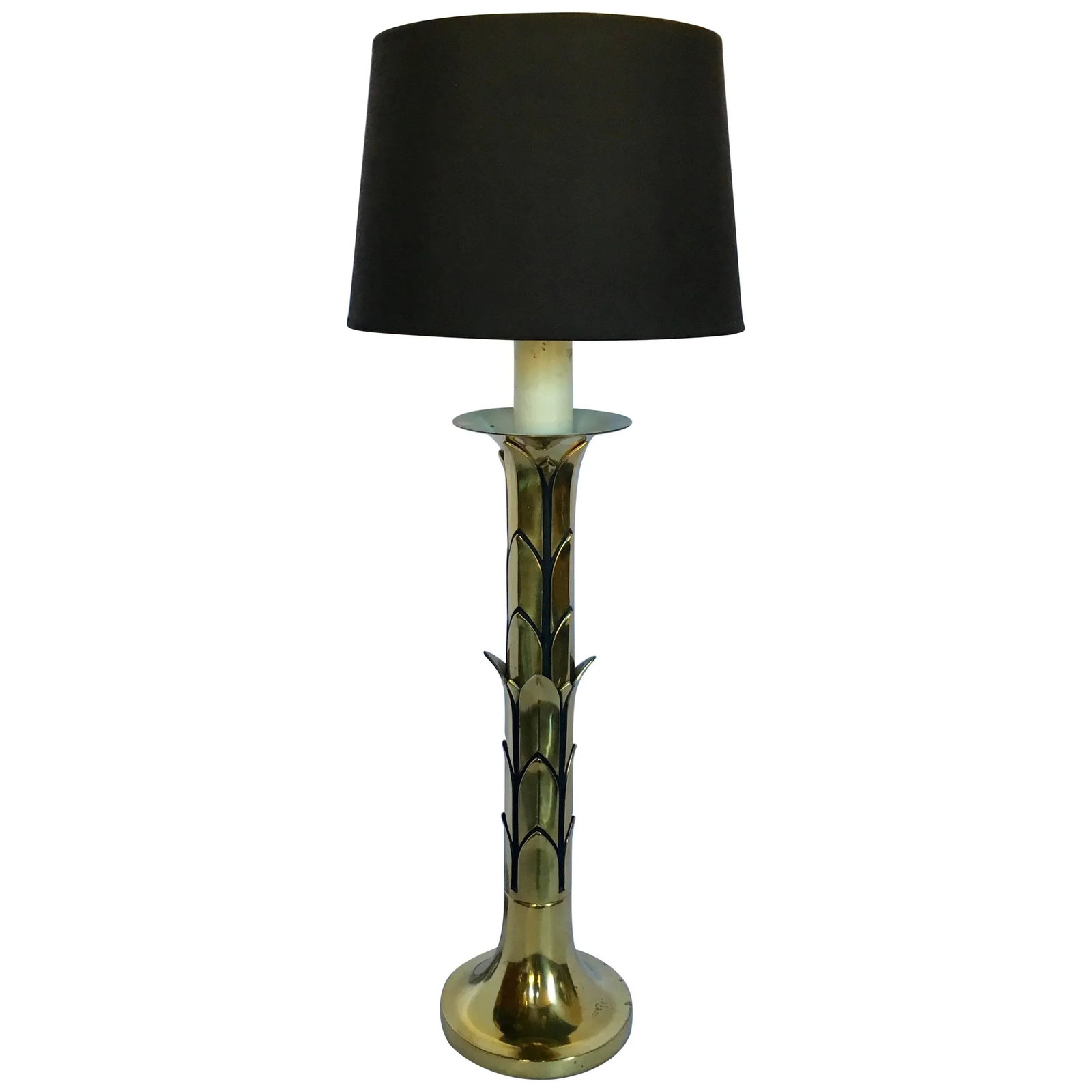Hollywood Regency Style Brass Palm Tree Table Lamp - 7