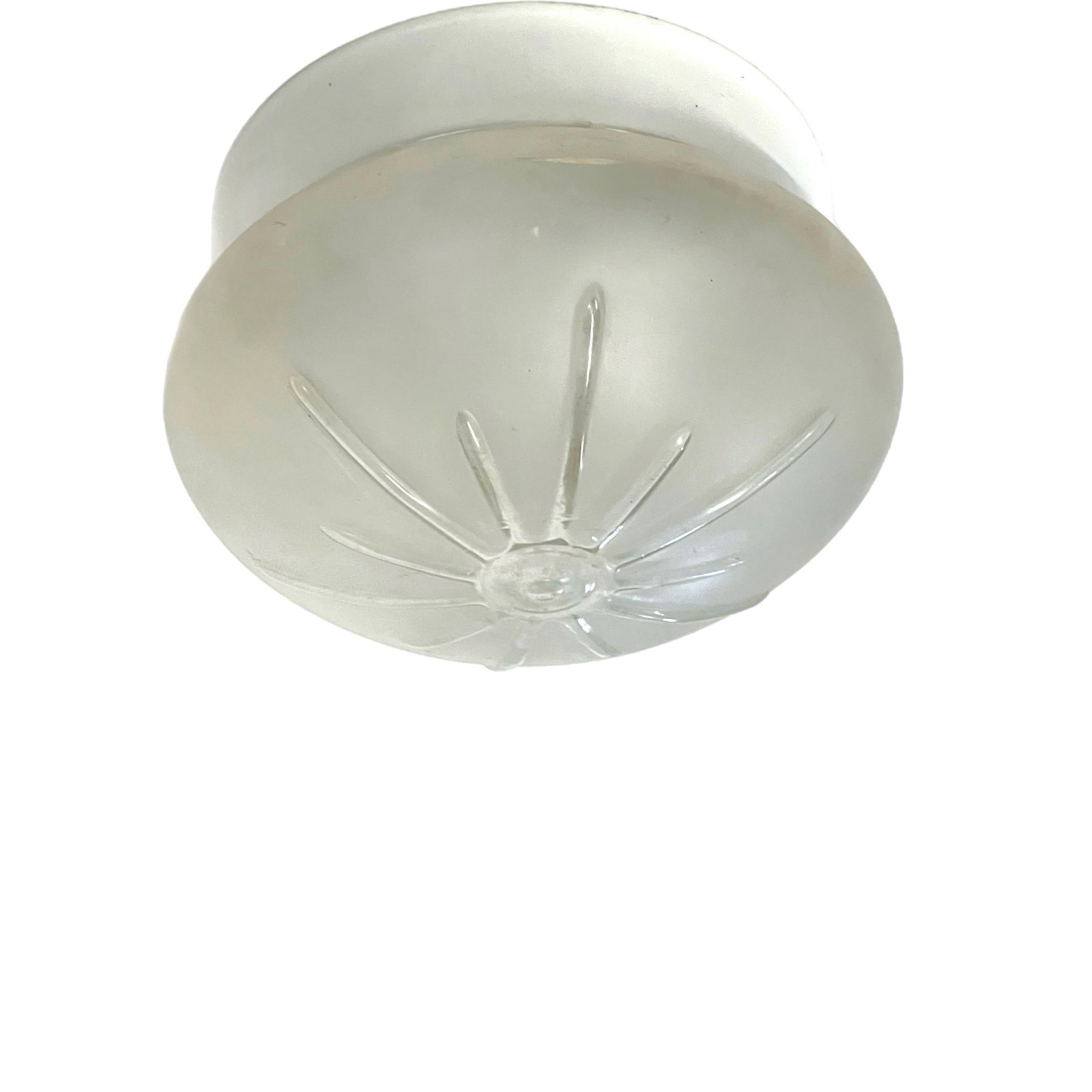 1950's Sunburst Satin and Clear Glass Flush Mount - 2