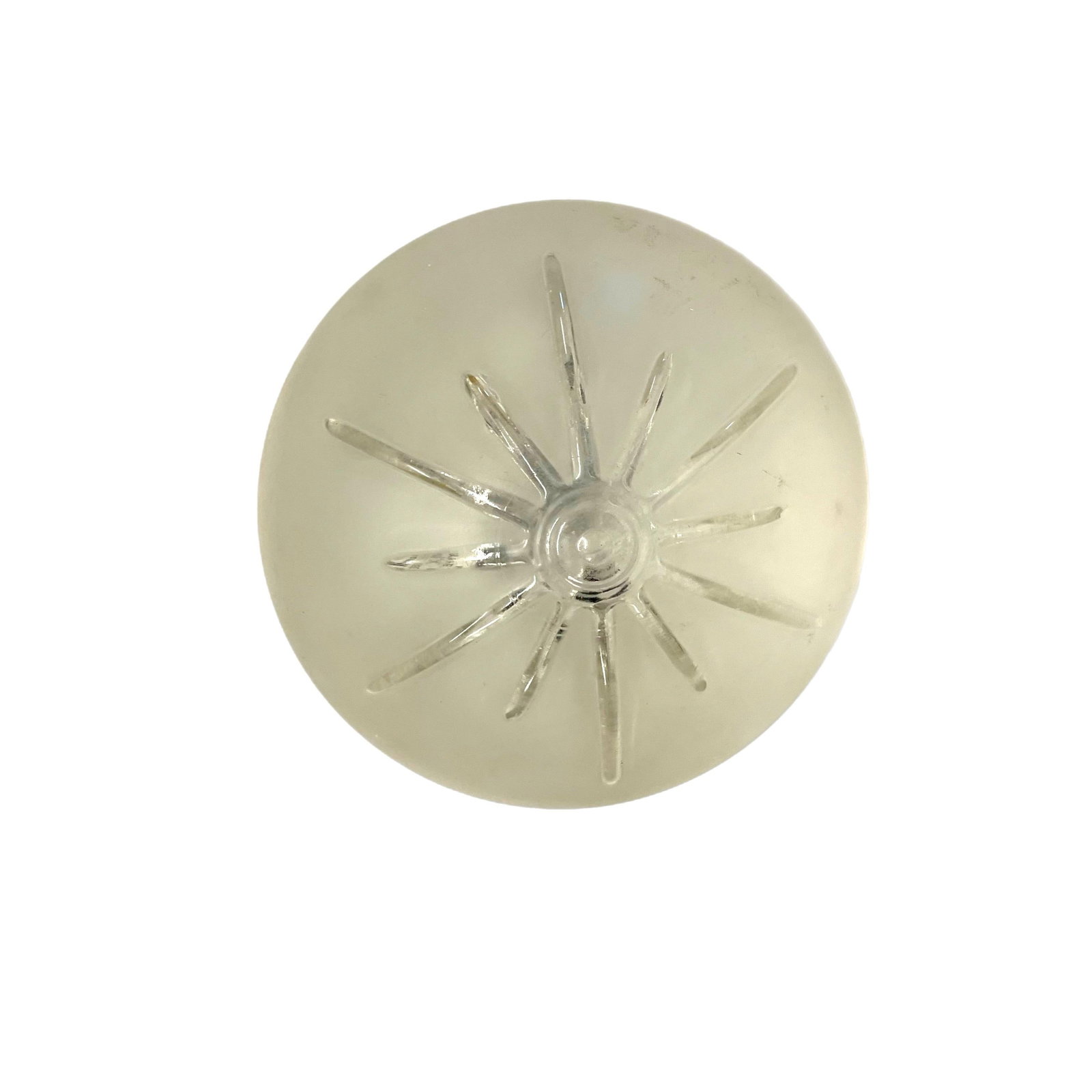 1950's Sunburst Satin and Clear Glass Flush Mount - 4