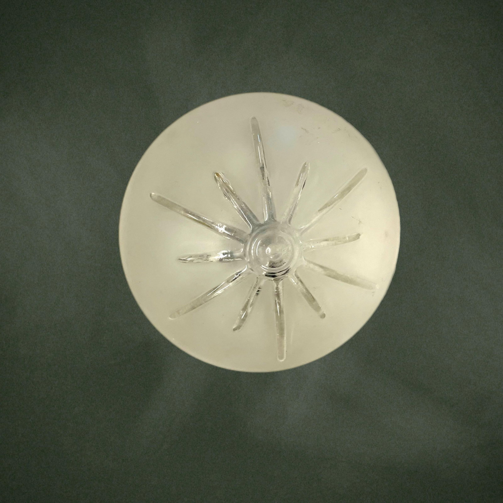 1950's Sunburst Satin and Clear Glass Flush Mount - 5
