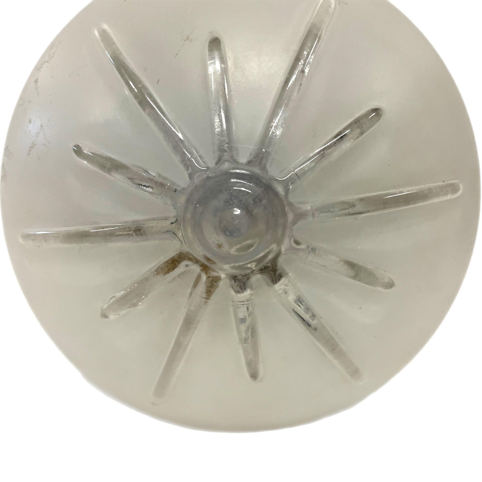 1950's Sunburst Satin and Clear Glass Flush Mount - 6