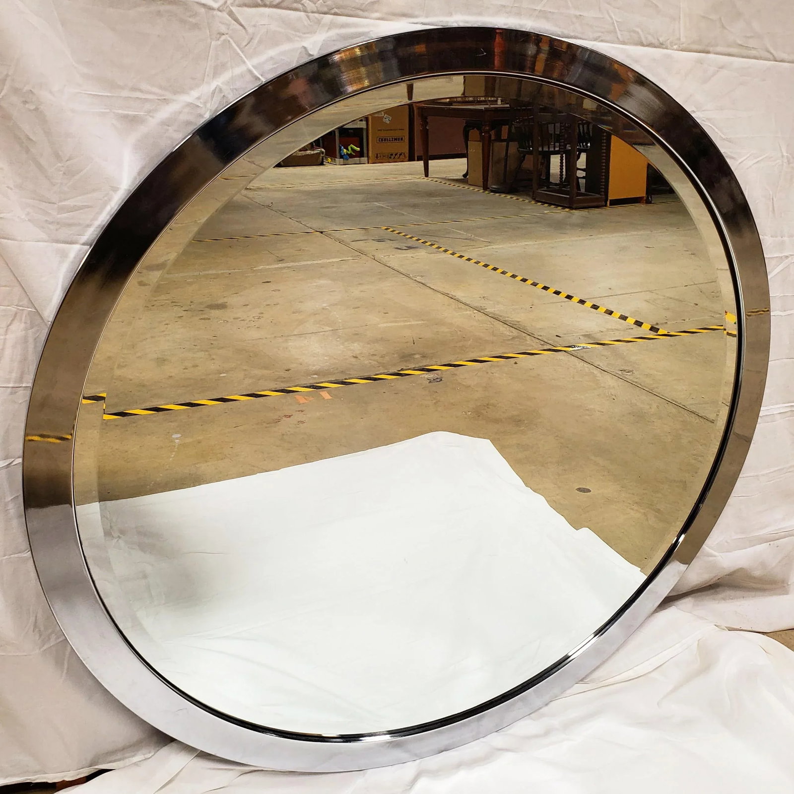Vintage Polished Steel Mirror by Kaizo Oto for Dia - 2