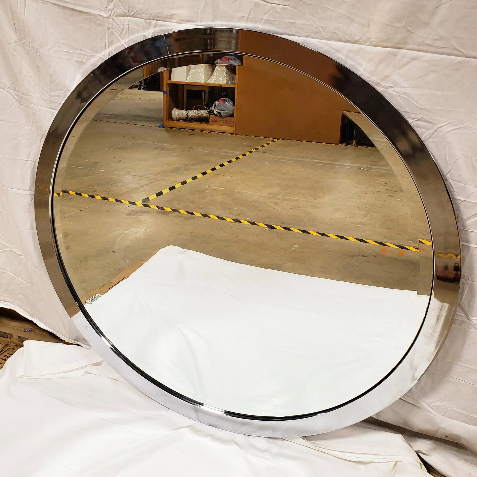 Vintage Polished Steel Mirror by Kaizo Oto for Dia - 3