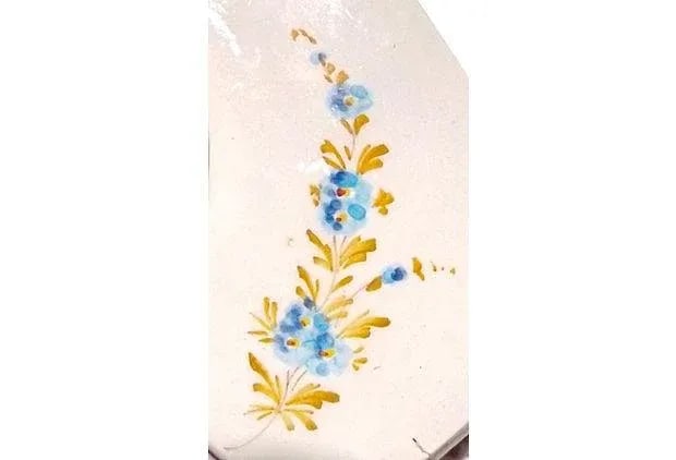 Vintage Hand-Painted Italian Floral Double Inkwell - 6