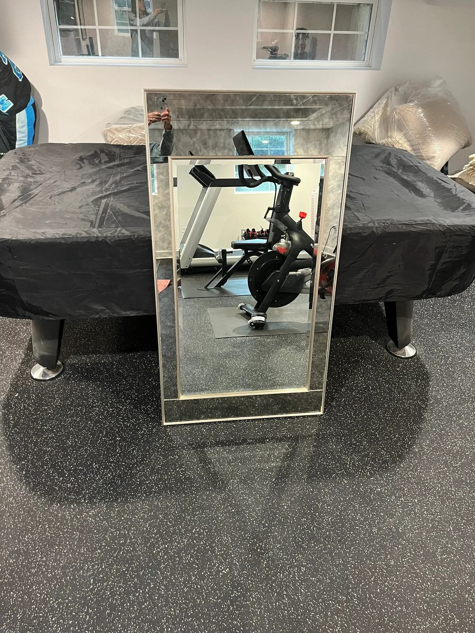 1940's Vintage Transitional Beveled Wall Mirror - 2