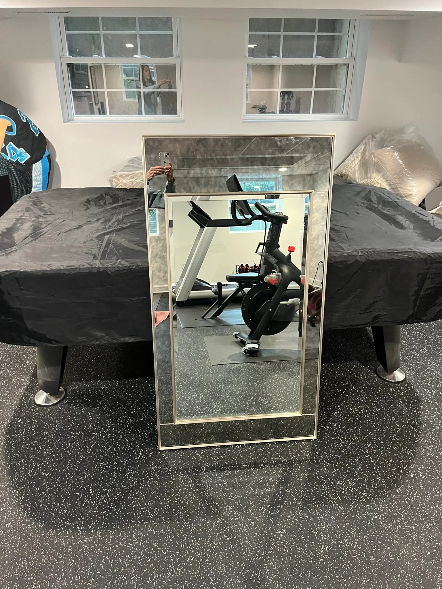 1940's Vintage Transitional Beveled Wall Mirror - 7
