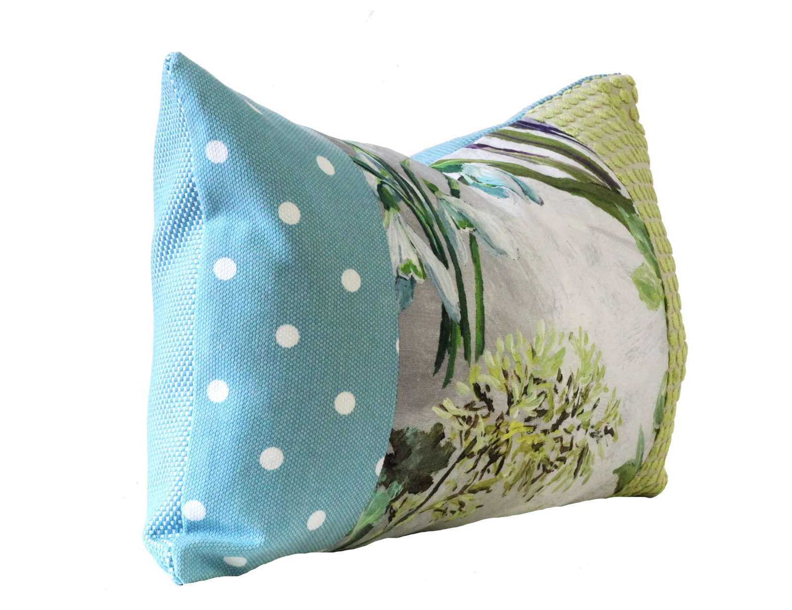 Designer Blue and Green Down Pillow - 2